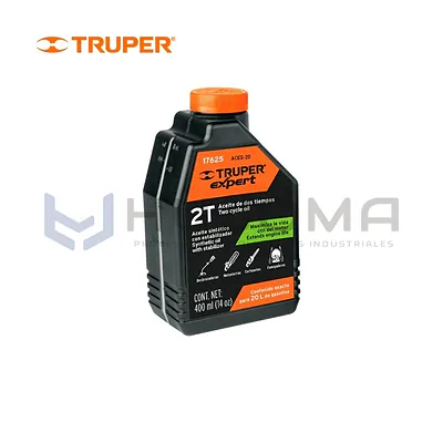Aceite sintético para motor 2 tiempos 400 ml (14 oz) Truper 17625