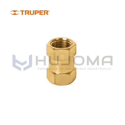 Acople hembra-hembra de latón 1/4" NPT Truper 19025