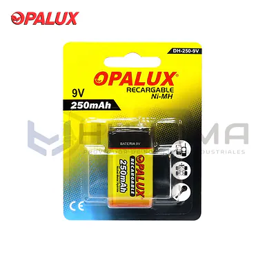 Batería Recargable 9 V 250 mAh Ni-MH Opalux DH-250-9V