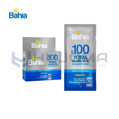 Bloqueador Bahía Total Sunblock SPF100 Sachet 10 gr