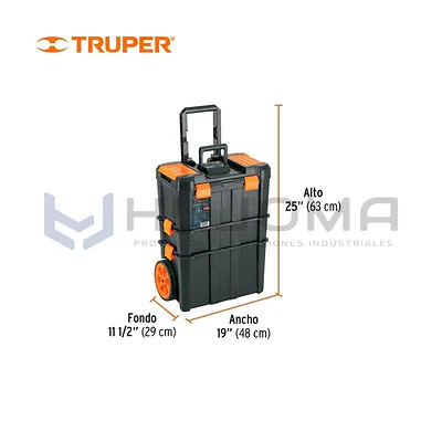 Caja de Herramientas 19"x25" 3 en 1 con Ruedas Truper 102644