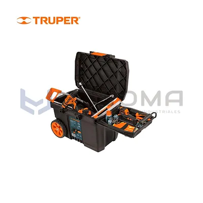 Caja de Herramientas 23" con Ruedas y Mango Telescópico Truper 10902