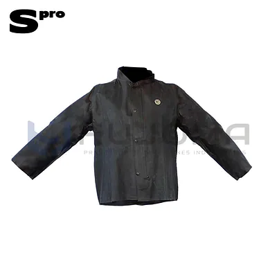 Casaca Impermeable de Tela Enjebada Negra Spro