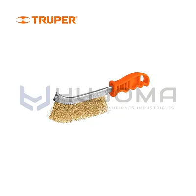 Cepillo de Alambre Curvo Antichispa Acero Latonado Truper 11540