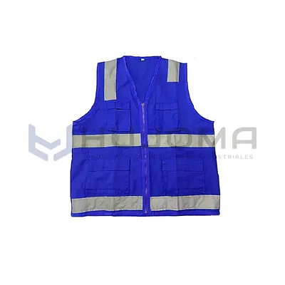 Chaleco de seguridad drill modelo H azul eléctrico con cinta reflectiva