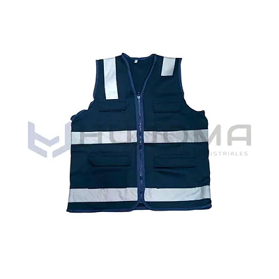 Chaleco de seguridad drill modelo H azul marino con cinta reflectiva