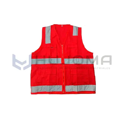 Chaleco de seguridad drill modelo H rojo con cinta reflectiva