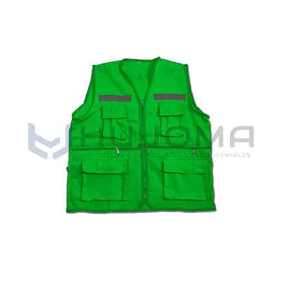 Chaleco drill modelo Reportero color verde perico