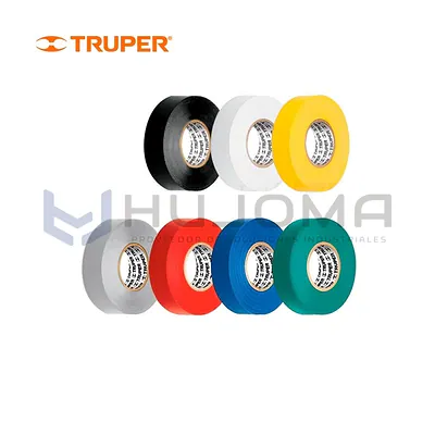 Cinta Aislante 18 m x 19 mm Truper en 7 Colores