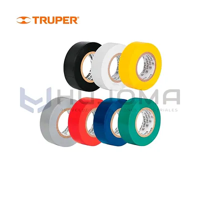 Cinta Aislante 9 m x 19 mm Truper en 7 Colores