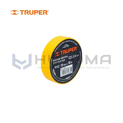 Cinta Aislante Amarillo 18 m x 19 mm Truper 12503
