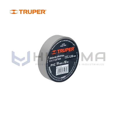 Cinta Aislante Gris 18 m x 19 mm Truper 12507