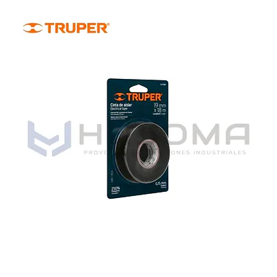 Cinta Aislante Negra en Blíster 18 m x 19 mm Truper 12499