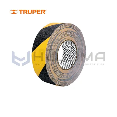 Cinta Antideslizante Amarillo/Negro 50 mm x 18 m Truper 101449