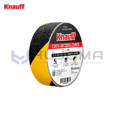 Cinta Antideslizante Negro-Amarillo 2"x20m Knauff