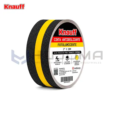 Cinta Antideslizante Negro-Reflectivo Amarillo 2"x20m Knauff