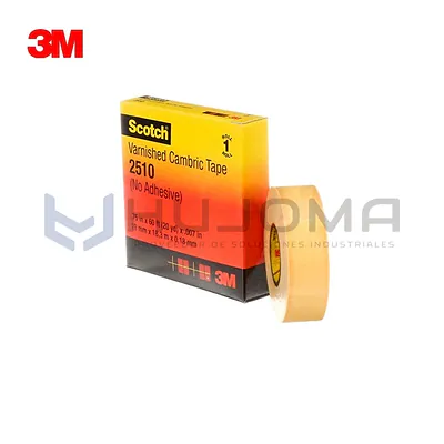 Cinta Cambric Barnizado 3M Scotch 2510 sin Adhesivo 19 mm x 18.3 m