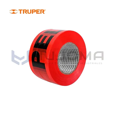 Cinta de Seguridad Peligro Roja 75 mm x 305 m Truper 12585