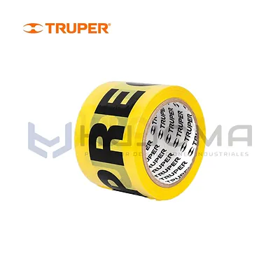 Cinta de Seguridad Precaución Amarilla 75 mm x 100 m Truper 12578