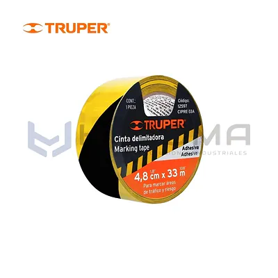 Cinta Delimitadora Amarilla / Negro 33 m Truper 12597
