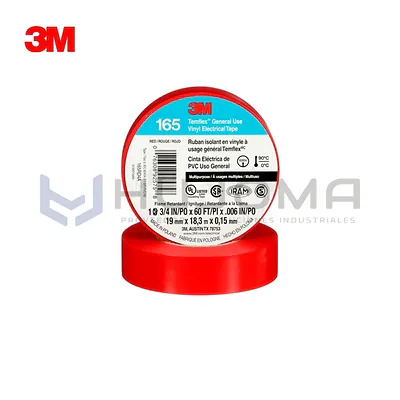 Cinta Eléctrica 3M Temflex 165, Rojo