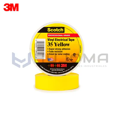 Cinta Eléctrica de Vinilo 3M Scotch 35, Amarillo