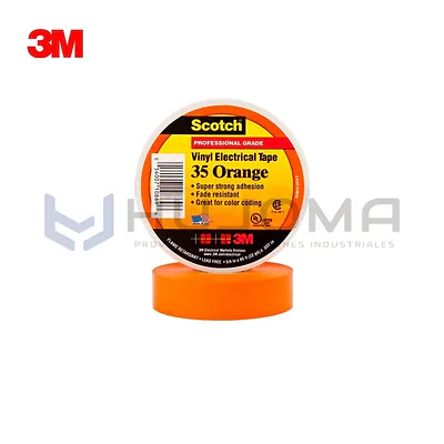 Cinta Eléctrica de Vinilo 3M Scotch 35, Naranja