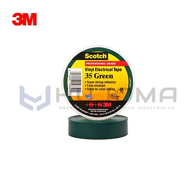 Cinta Eléctrica de Vinilo 3M Scotch 35, Verde