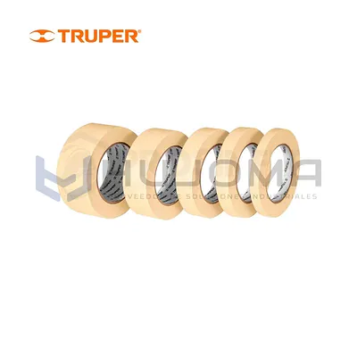 Cinta Masking Tape 50 m Truper, Anchos de 1/2" a 2"