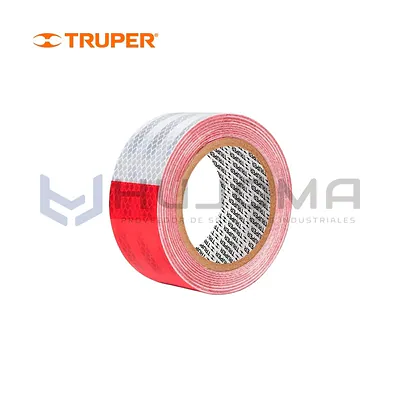 Cinta reflectiva de PVC 9 m x 2" Truper 101683