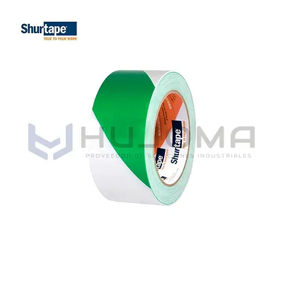 Cinta Señalización VP-415 Verde/Blanco (Delimitadora) Shurtape