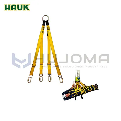 Conector de Anclaje para Camilla 4 Puntos y 4 Mosquetones Hauk AC4M2