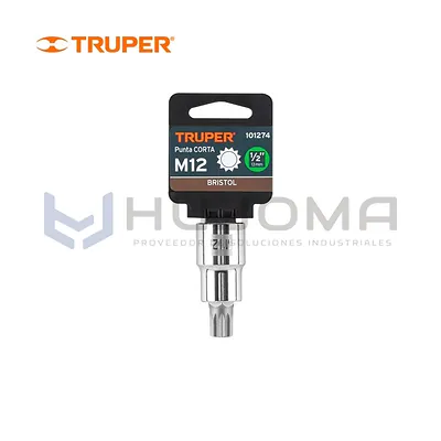 Dado de Punta Corta Bristol M12 encaste 1/2" Truper 101274