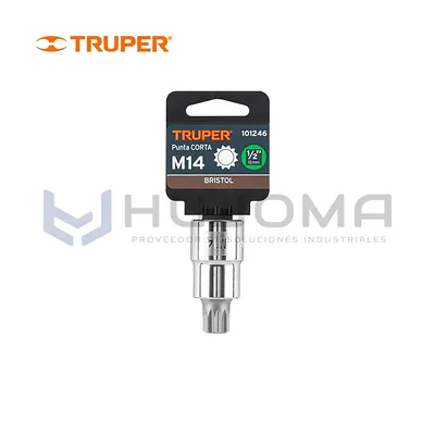 Dado de Punta Corta Bristol M14 encaste 1/2" Truper 101246