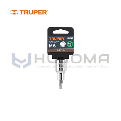 Dado de Punta Corta Bristol M6 encaste 1/2" Truper 101293