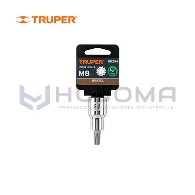 Dado de Punta Corta Bristol M8 encaste 1/2" Truper 101294