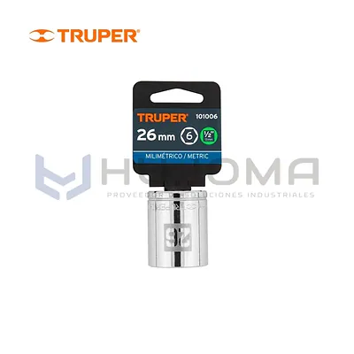 Dado Hexagonal 26 mm, cuadro 1/2" Truper 101006