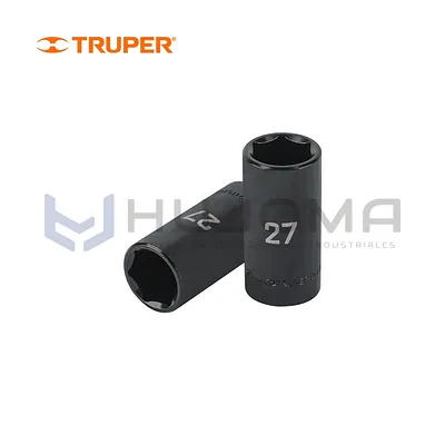 Dado Largo de Impacto 27 mm, encaste 1/2" Truper 100926