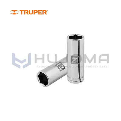 Dado largo hexagonal 21 mm cuadro 1/2" Truper 101009
