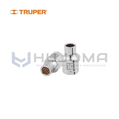 Dado Poligonal 12 Puntas 10 mm Encastre 1/2" Truper D-1210-EM