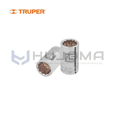 Dado Poligonal 12 Puntas 15 mm Encastre 1/2" Truper D-1215-EM