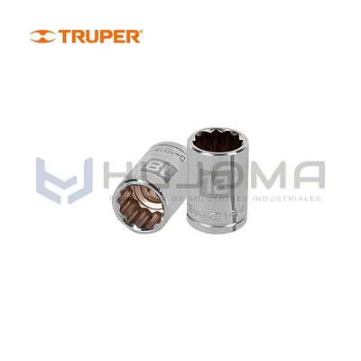 Dado Poligonal 12 Puntas 18 mm Encastre 1/2" Truper D-1218-EM