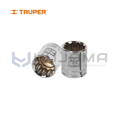 Dado Poligonal 25 mm, encaste de 1/2" Truper 13539