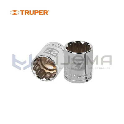 Dado Poligonal 27 mm, encaste de 1/2" Truper 13541