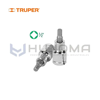 Dado Punta Hexagonal 1/4", cuadro 1/2" Truper 13251