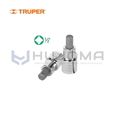 Dado Punta Hexagonal 10 mm, cuadro 1/2" Truper 13283
