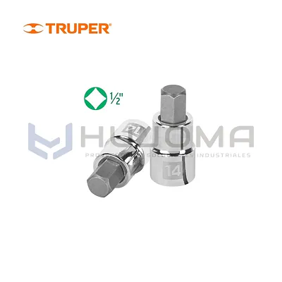 Dado Punta Hexagonal 14 mm, cuadro 1/2" Truper 13285