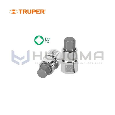 Dado Punta Hexagonal 5/8", cuadro 1/2" Truper 13257