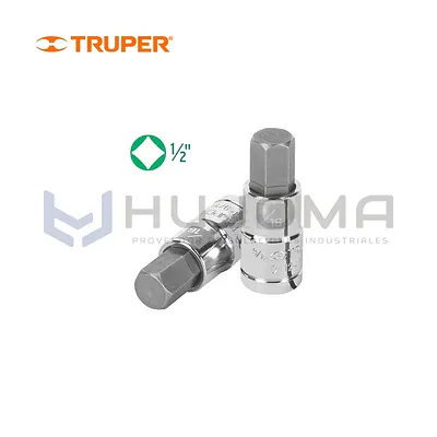 Dado Punta Hexagonal 9/16", cuadro 1/2" Truper 13256