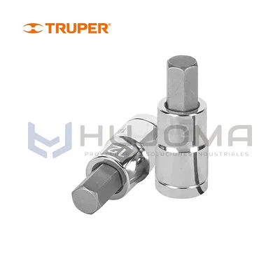 Dados de punta hexagonal en mm encastre 1/2" Truper